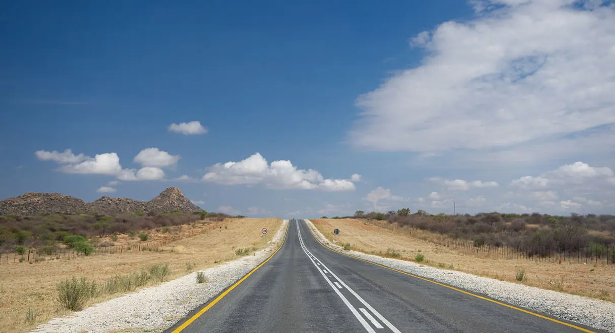 A panaromic road view in Africa